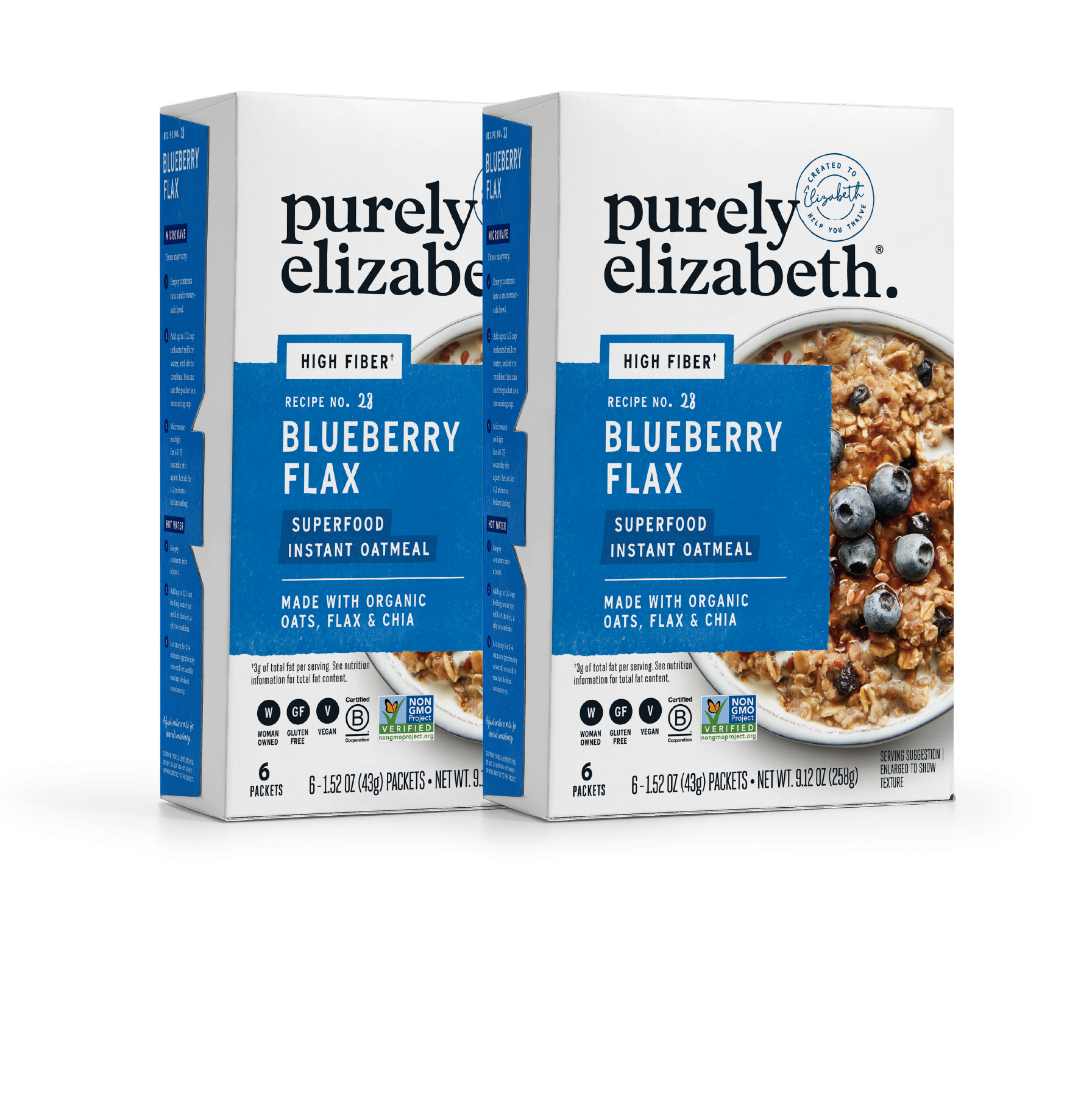 Blueberry Flax Superfood Oatmeal Multipack with Prebiotic Fiber