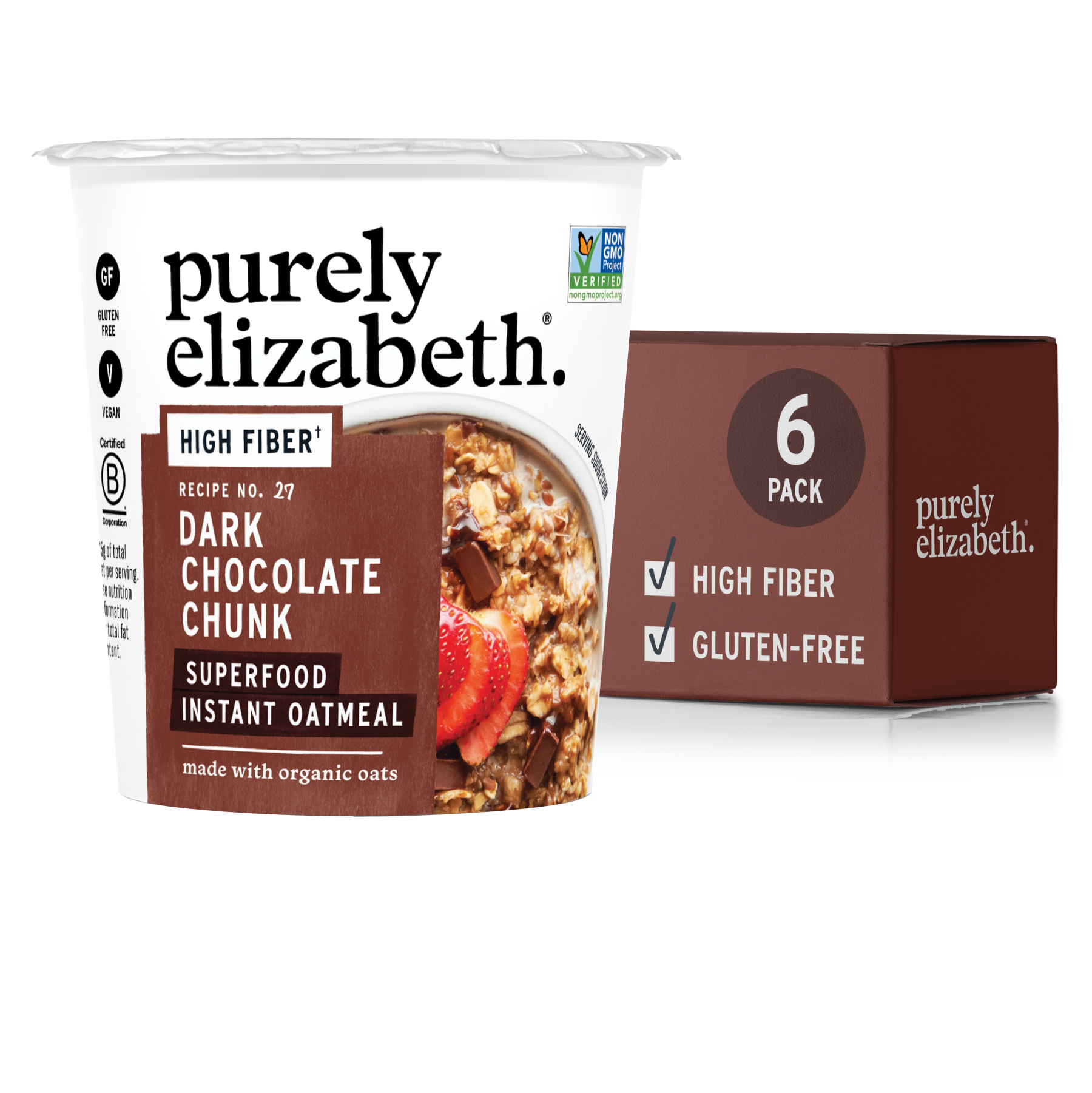 Dark Chocolate Chunk Superfood Oat Cup with Prebiotic Fiber