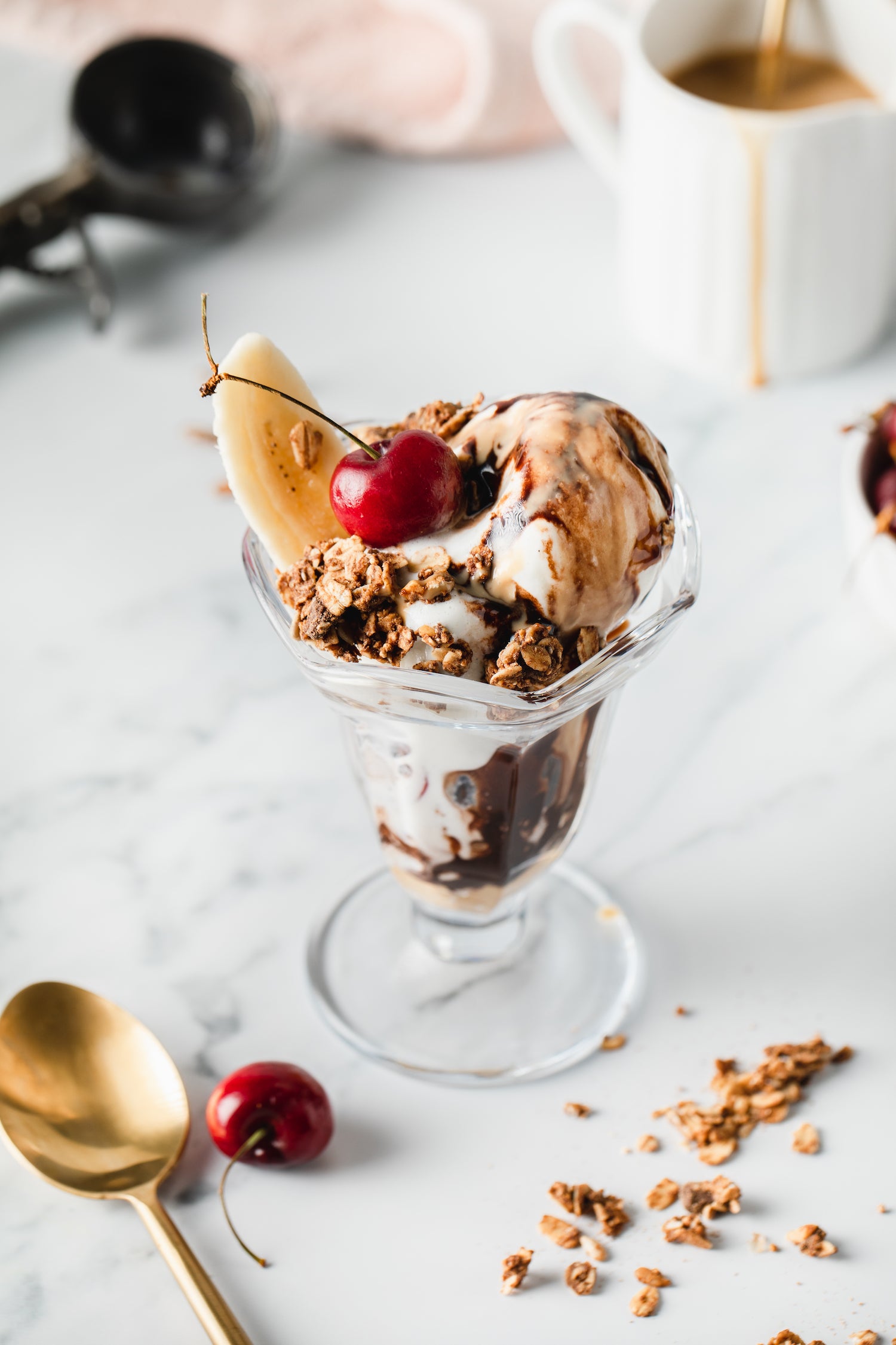 Chocolate Peanut Butter Ice Cream Sundae