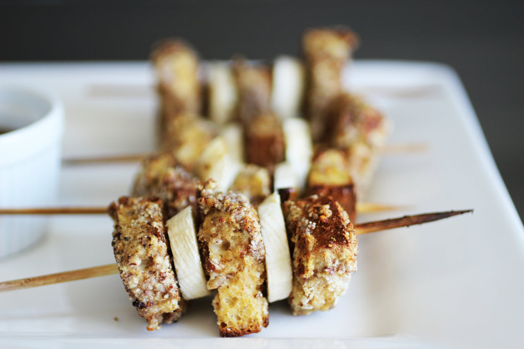 Banana Pecan-Crusted French Toast Kabobs