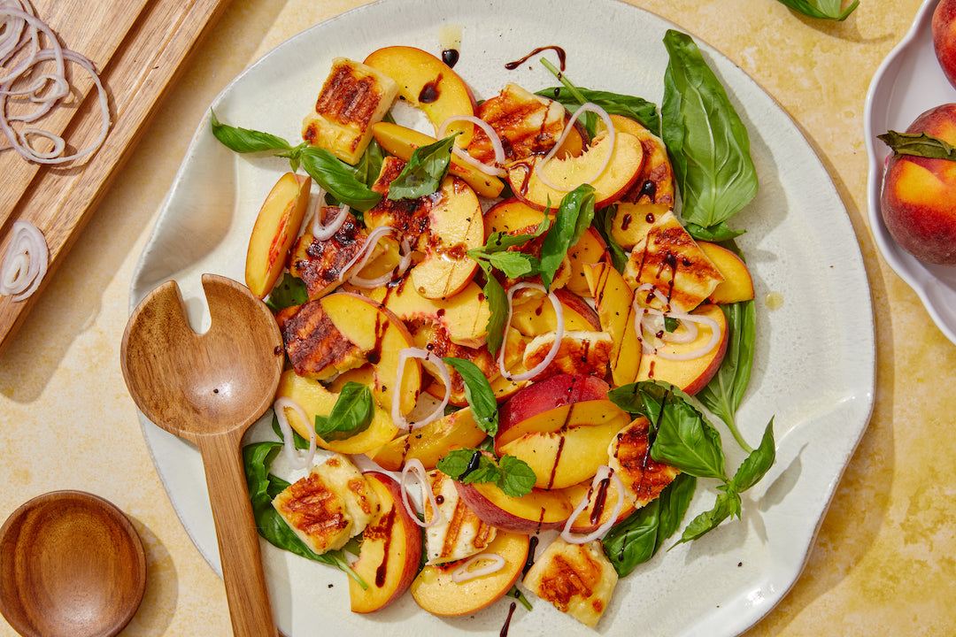 Grilled Halloumi and Stone Fruit Salad