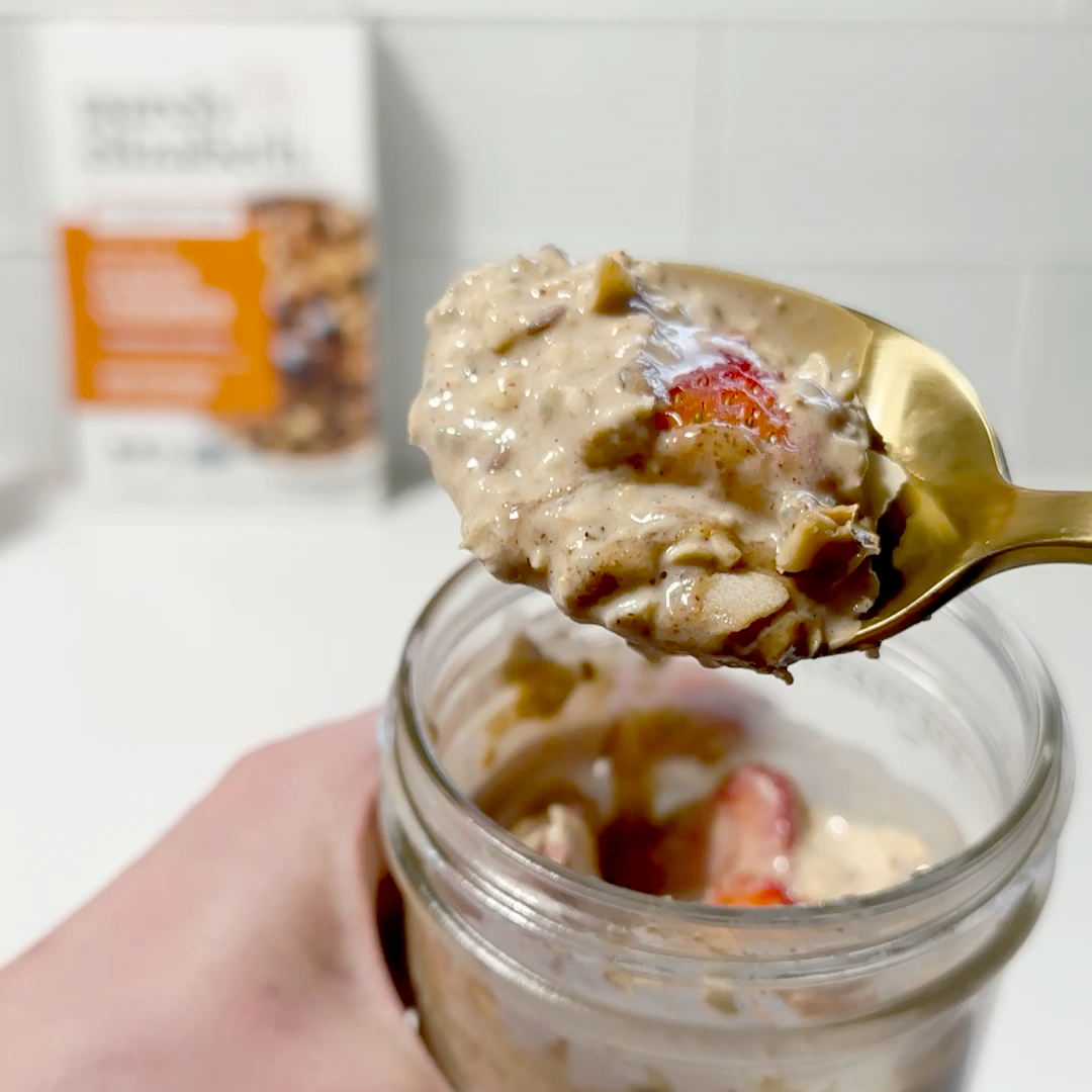 Strawberry Cinnamon Almond Butter Overnight Oats