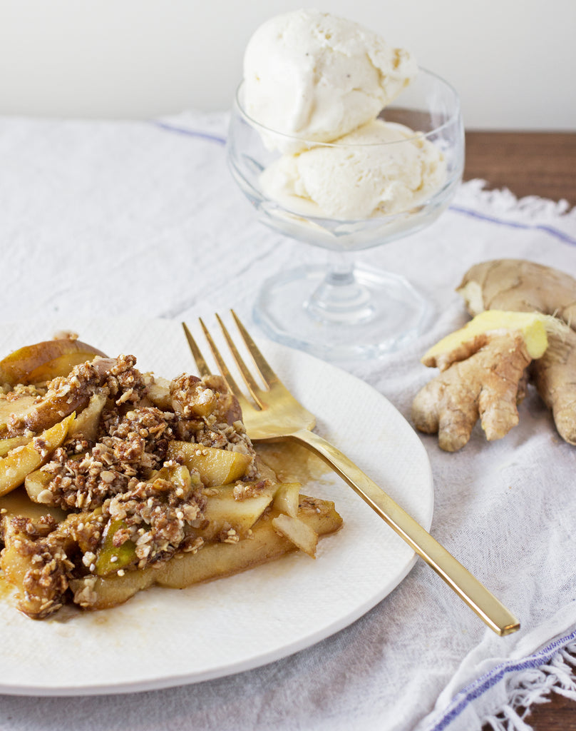 Pear, Walnut + Ginger Crisp