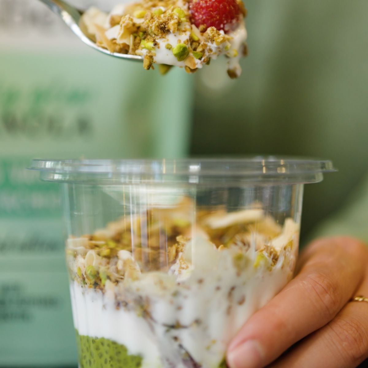 Pistachio Glow Parfait with Cha Cha Matcha