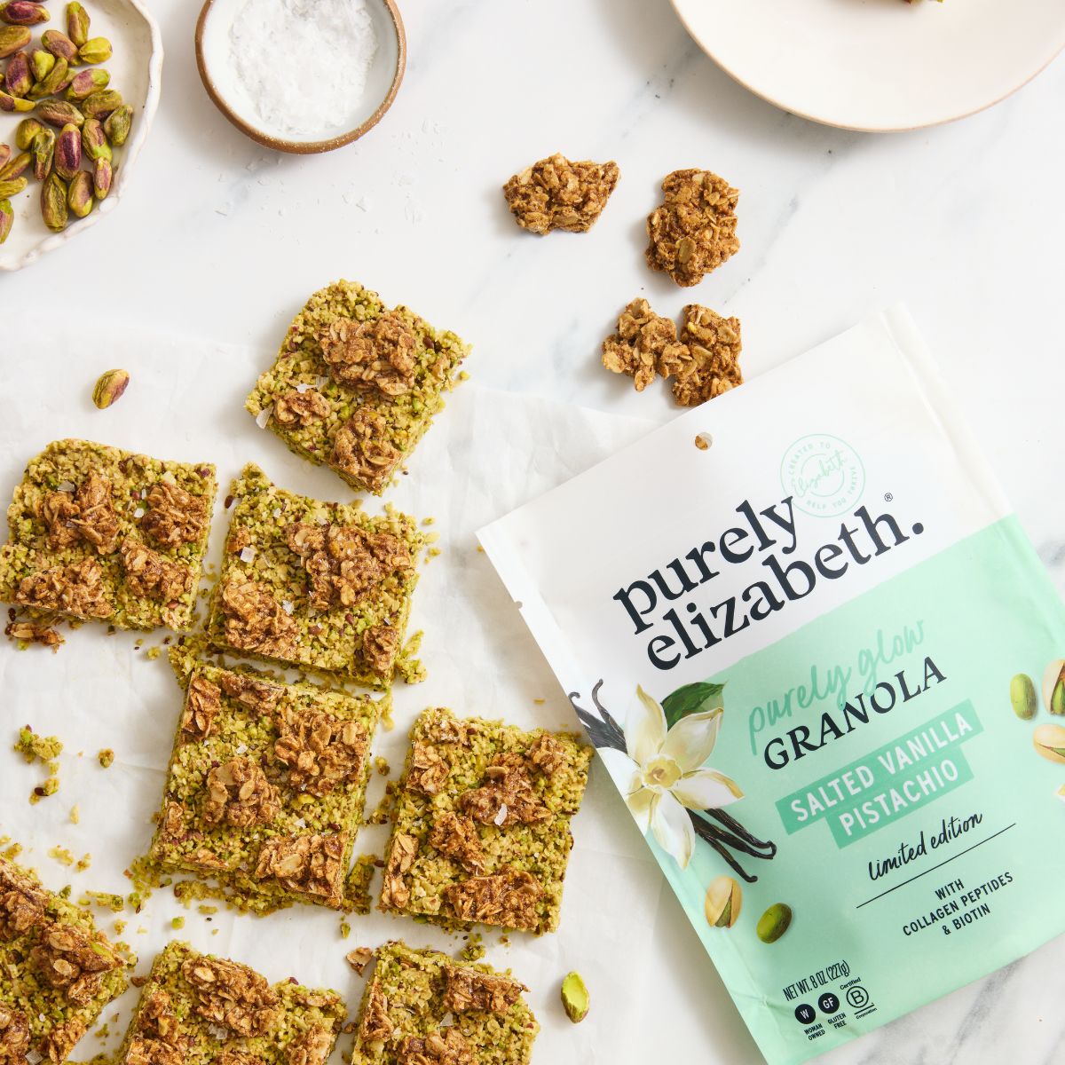 Pistachio Oat Squares Featuring Limited Edition Glow Granola