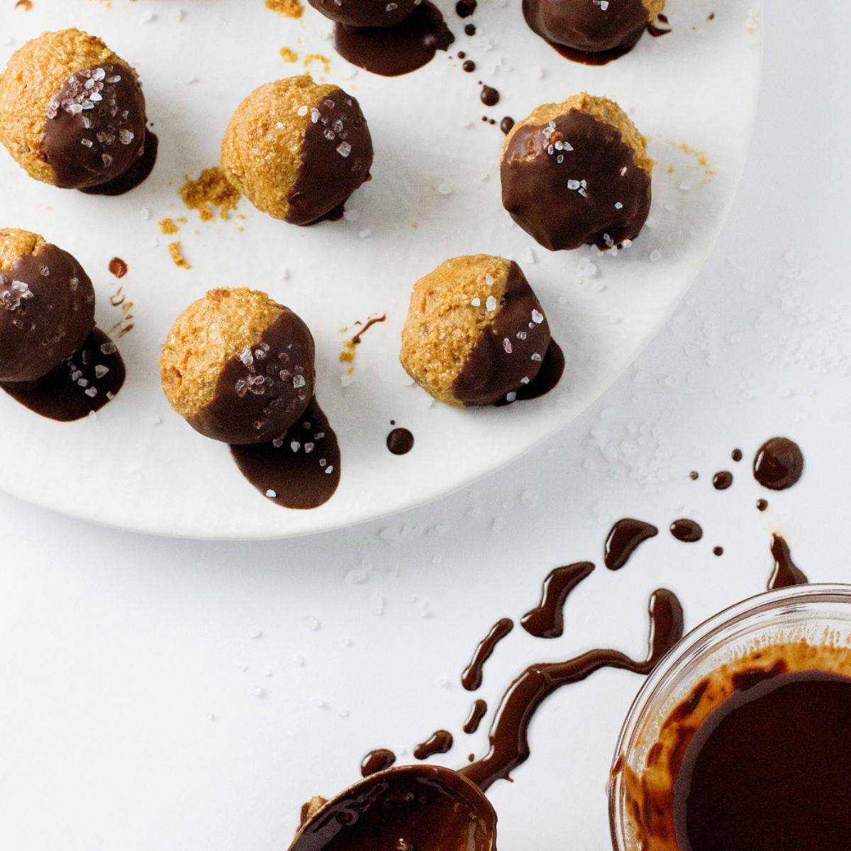 Peanut Butter Chocolate Sea Salt Buckeyes