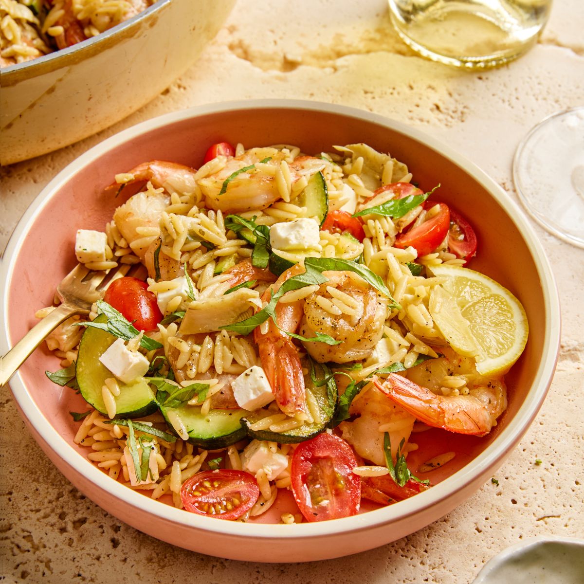 Shrimp Skillet with Feta and Veggies
