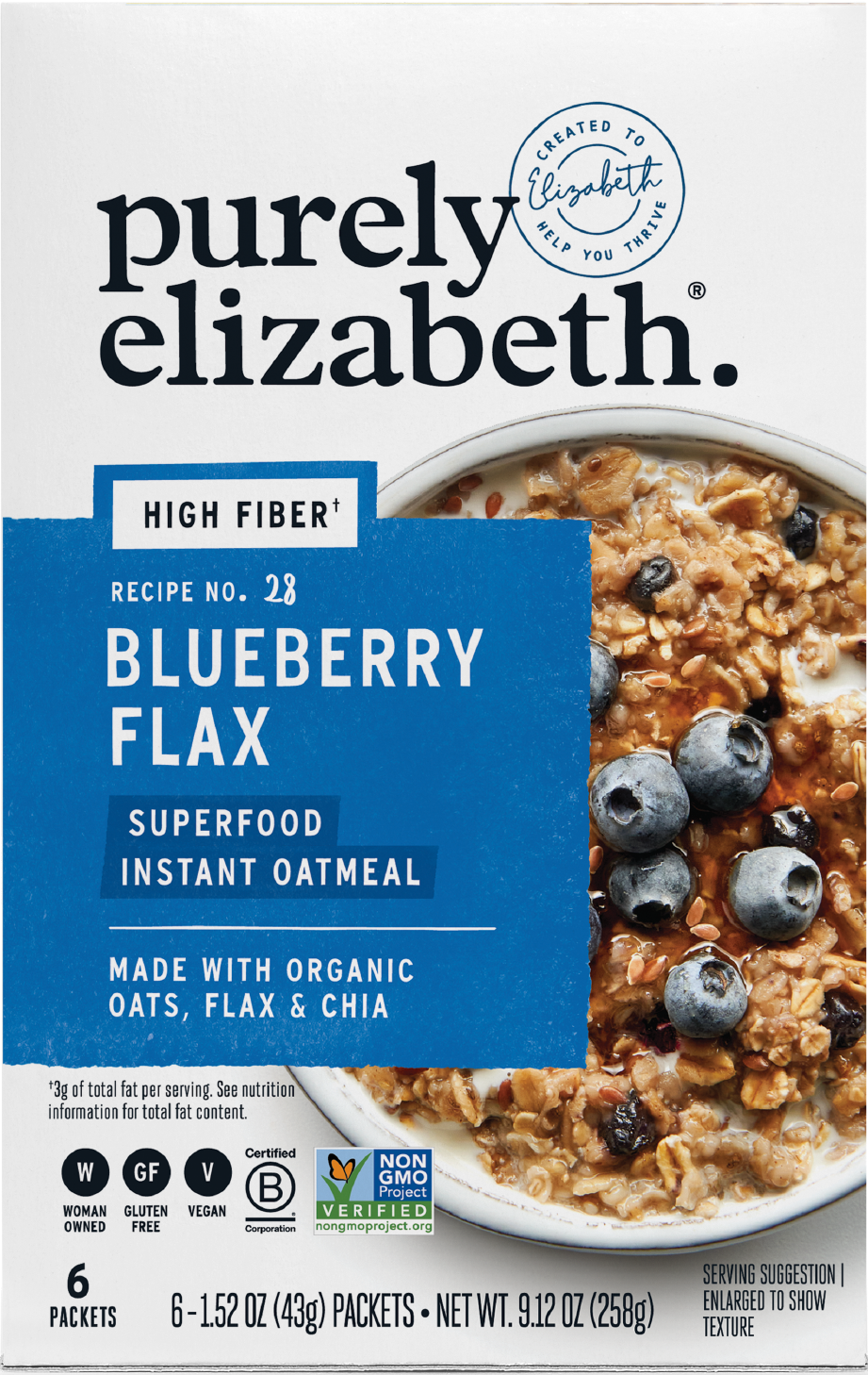 Blueberry Flax Superfood Oatmeal Multipack with Prebiotic Fiber