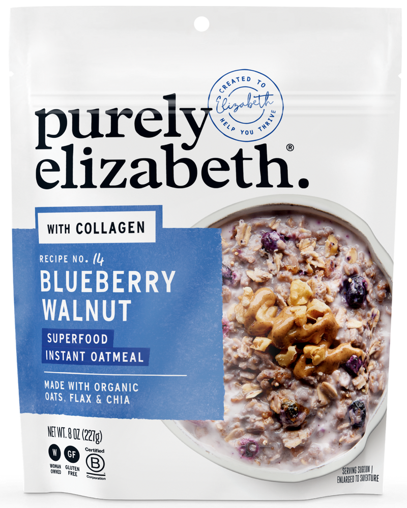 Blueberry Walnut Superfood Oatmeal Pouch with Collagen