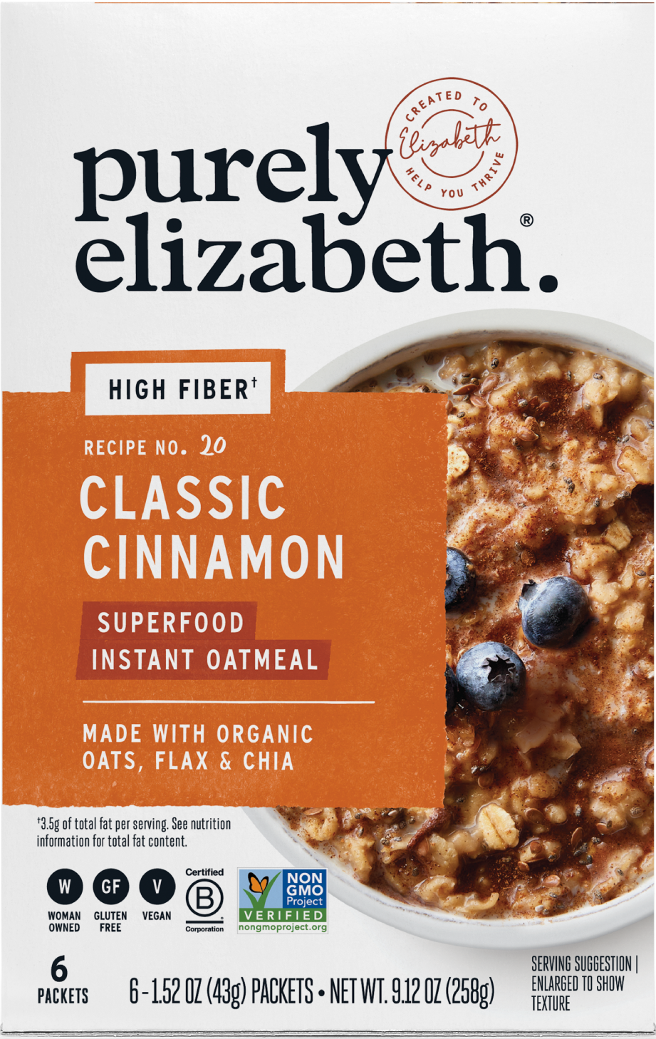 Classic Cinnamon Superfood Oatmeal Multipack with Prebiotic Fiber