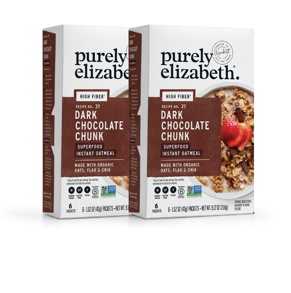 Superfood Oatmeal | Dark Chocolate Chunk Multipack | purelyelizabeth