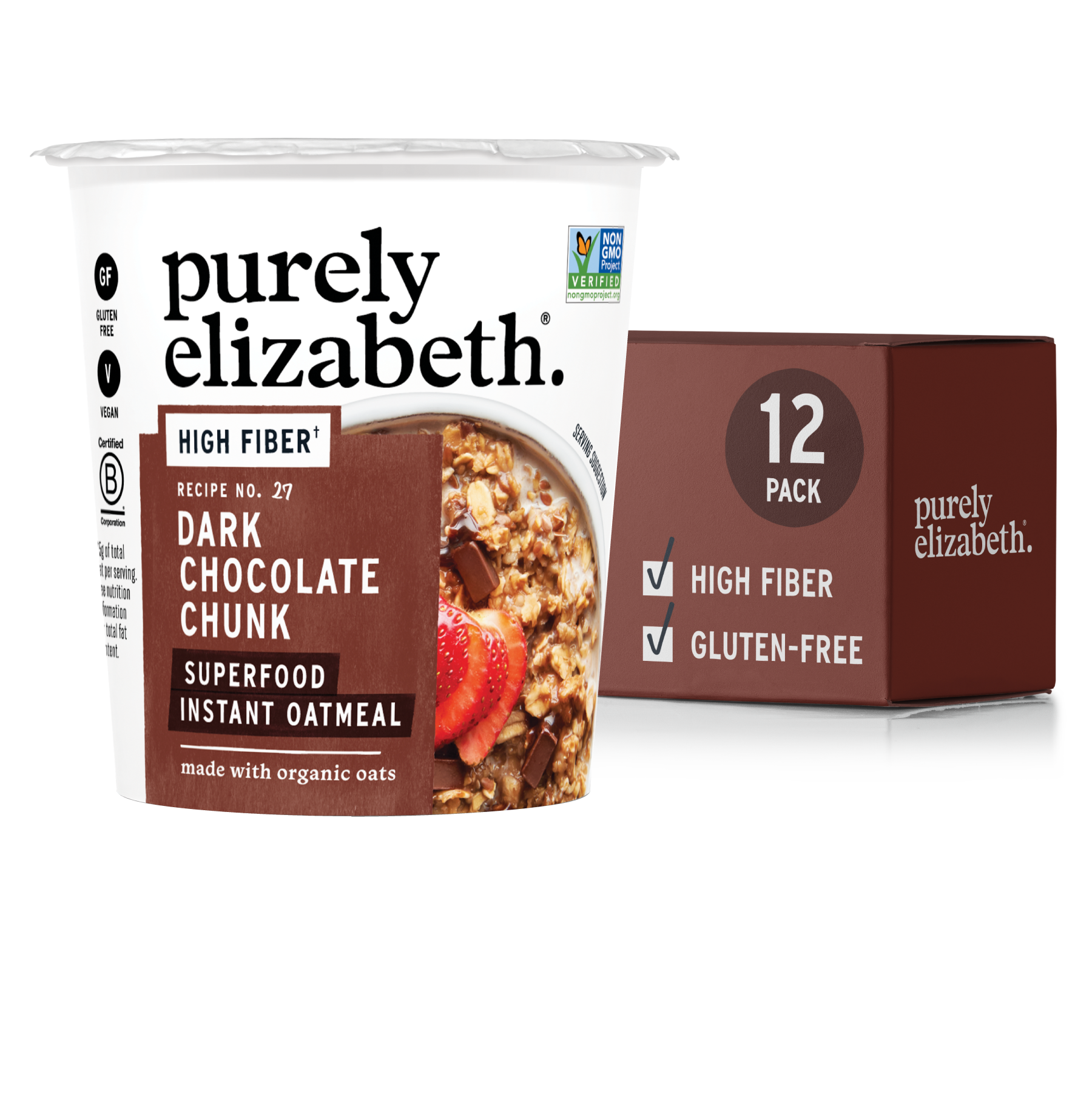 Dark Chocolate Chunk Superfood Oat Cup with Prebiotic Fiber
