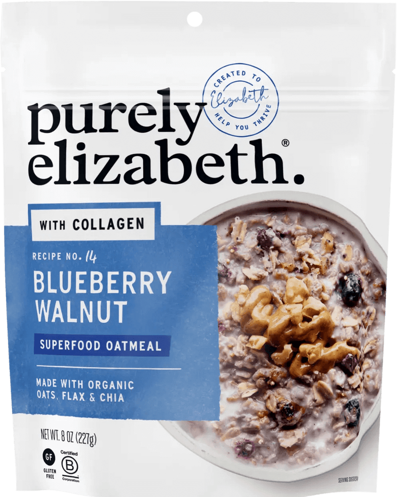 Blueberry Walnut Superfood Oatmeal Pouch with Collagen