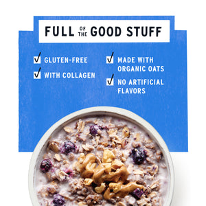 Blueberry Walnut Superfood Oatmeal Pouch with Collagen