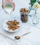 granola cereal with milk 